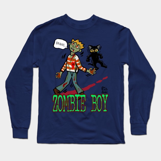 Zombie boy Long Sleeve T-Shirt by BATKEI